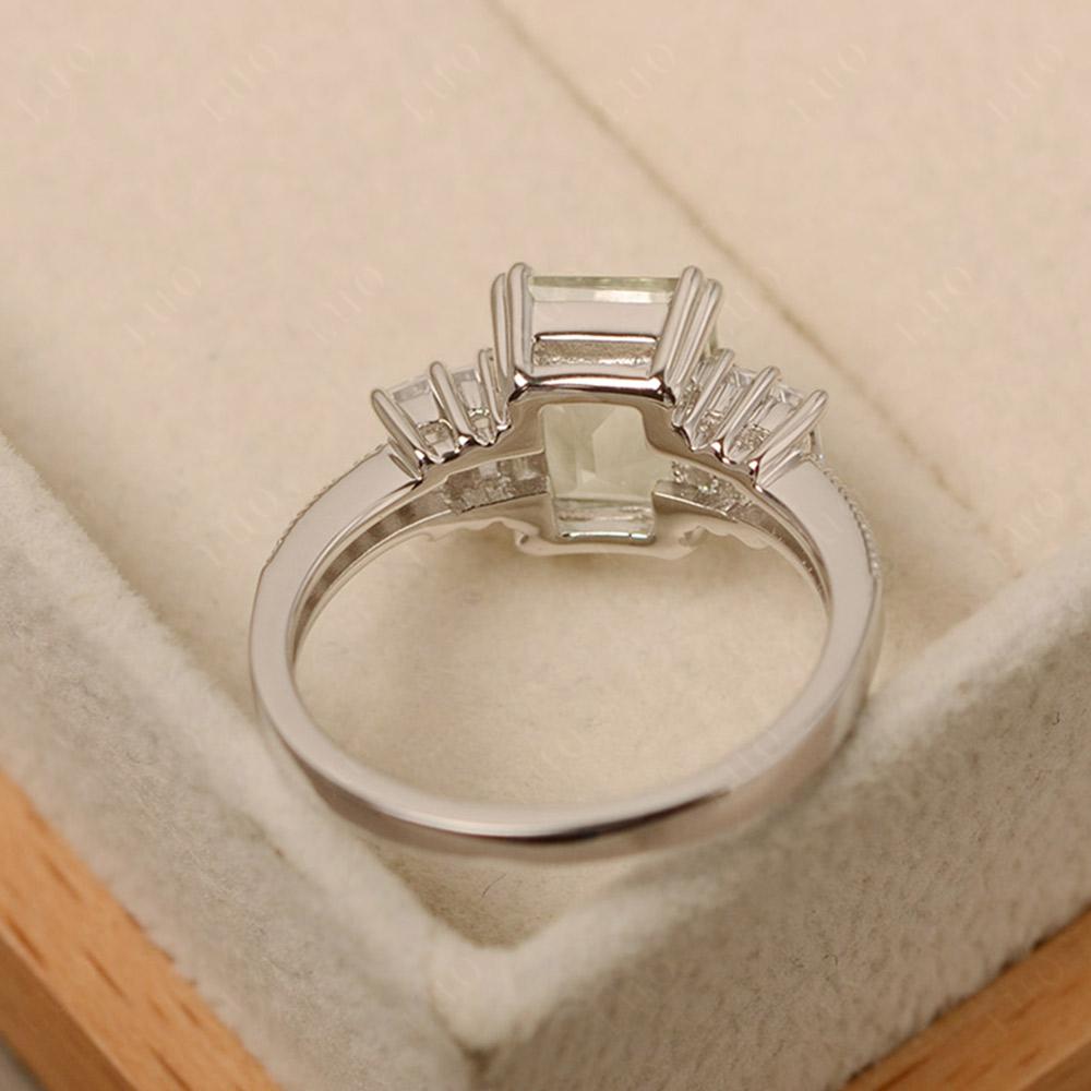 Green Amethyst Double Prong Engagement Ring - LUO Jewelry 