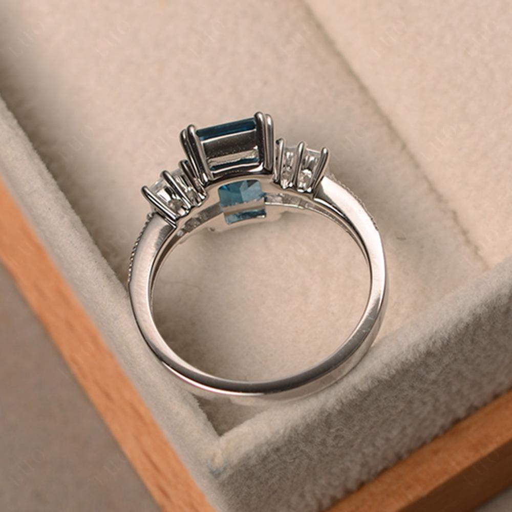 London Blue Topaz Double Prong Engagement Ring - LUO Jewelry 