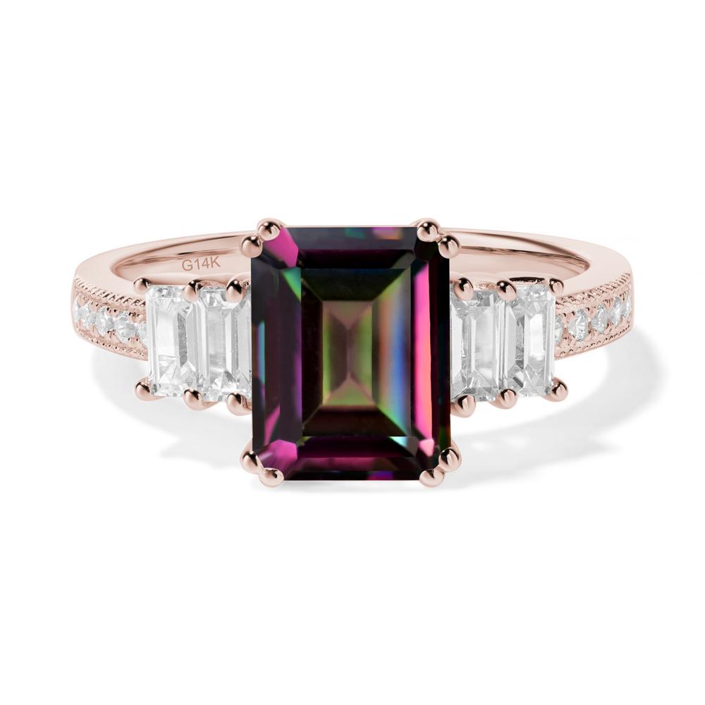 Mystic Topaz Double Prong Engagement Ring - LUO Jewelry #metal_14k rose gold