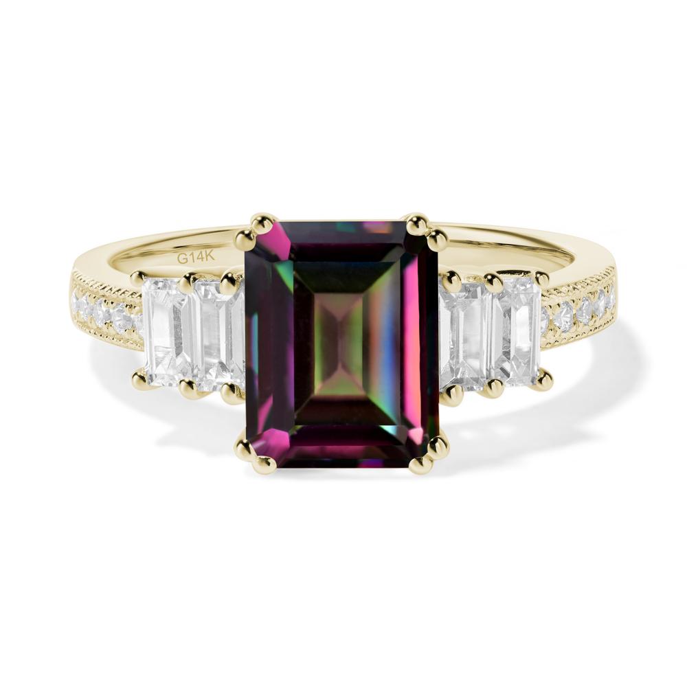 Mystic Topaz Double Prong Engagement Ring - LUO Jewelry #metal_14k yellow gold