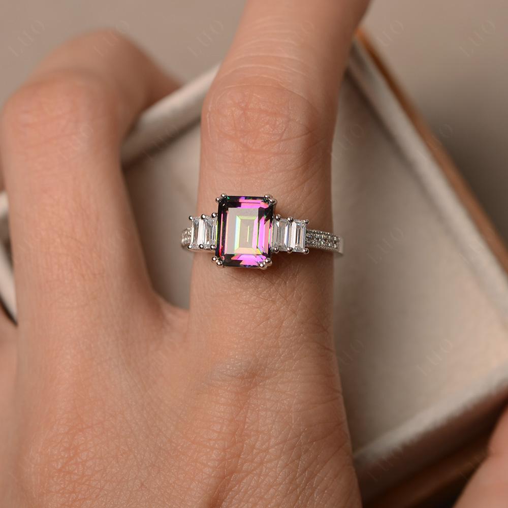 Mystic Topaz Double Prong Engagement Ring - LUO Jewelry 