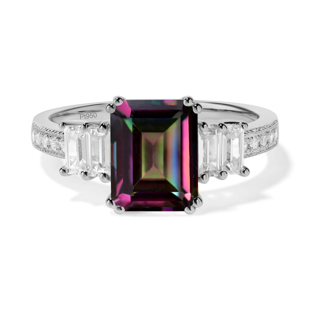 Mystic Topaz Double Prong Engagement Ring - LUO Jewelry #metal_platinum