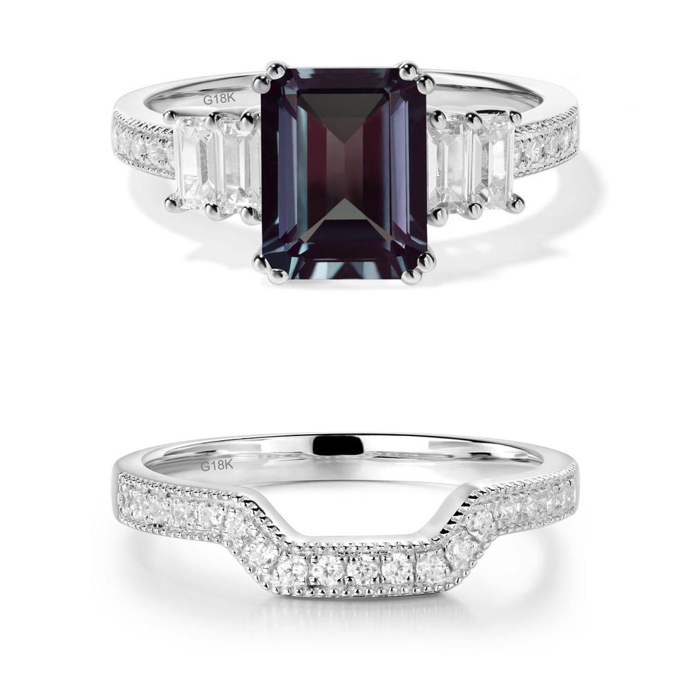 Emerald Cut Alexandrite Milgrain Ring - LUO Jewelry #metal_xxxxx