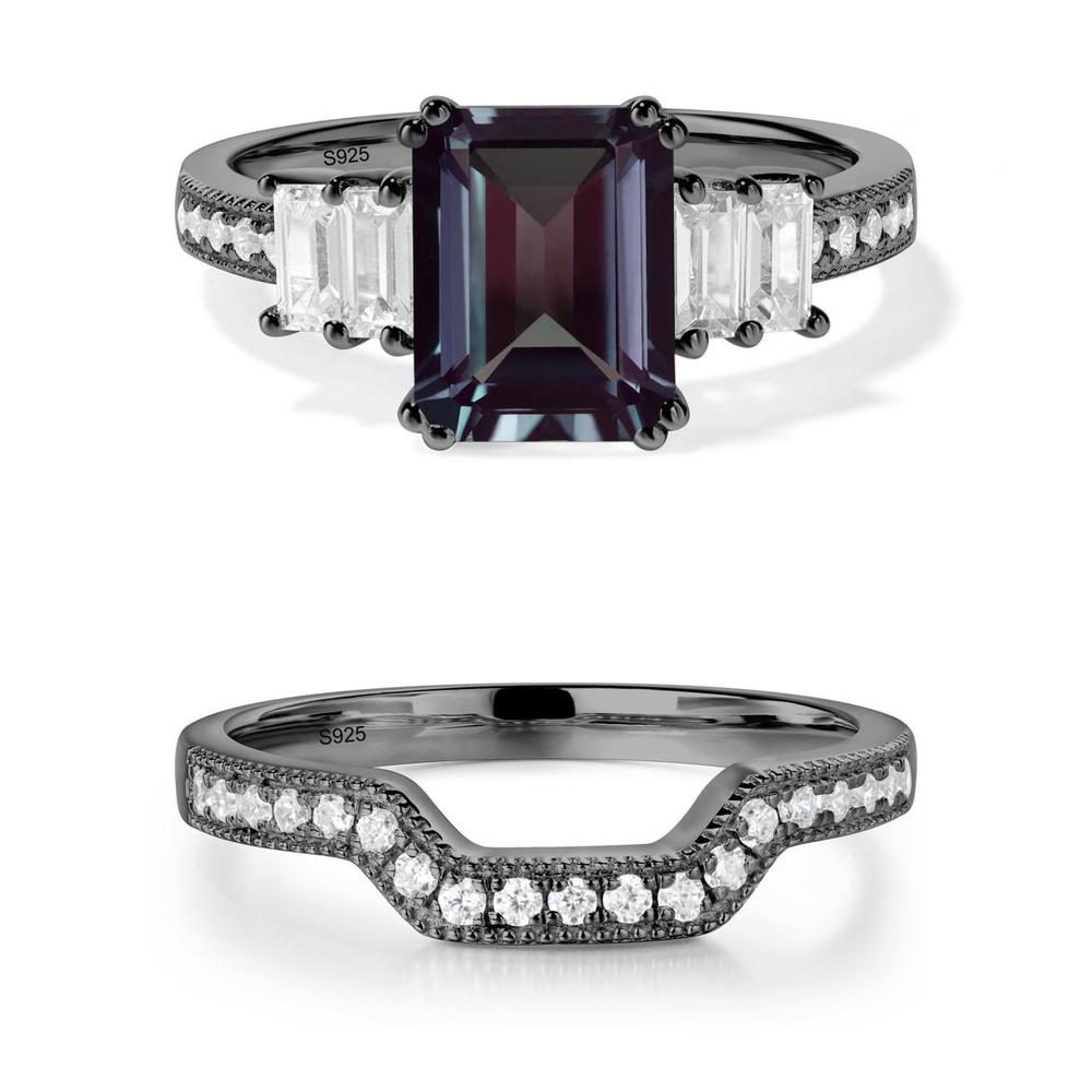 Emerald Cut Alexandrite Milgrain Ring - LUO Jewelry #metal_xxxxx