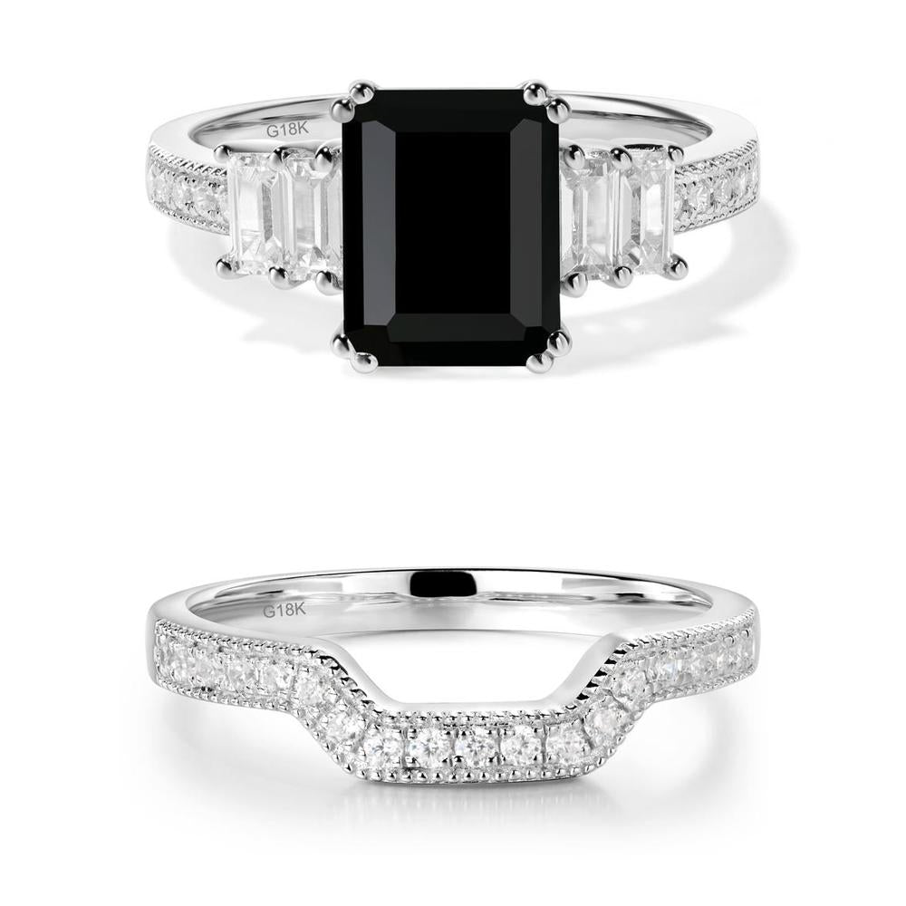 Black Spinel Double Prong Engagement Ring - LUO Jewelry #metal_xxxxx