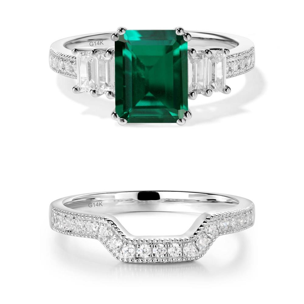 Emerald Double Prong Engagement Ring - LUO Jewelry #metal_xxxxx