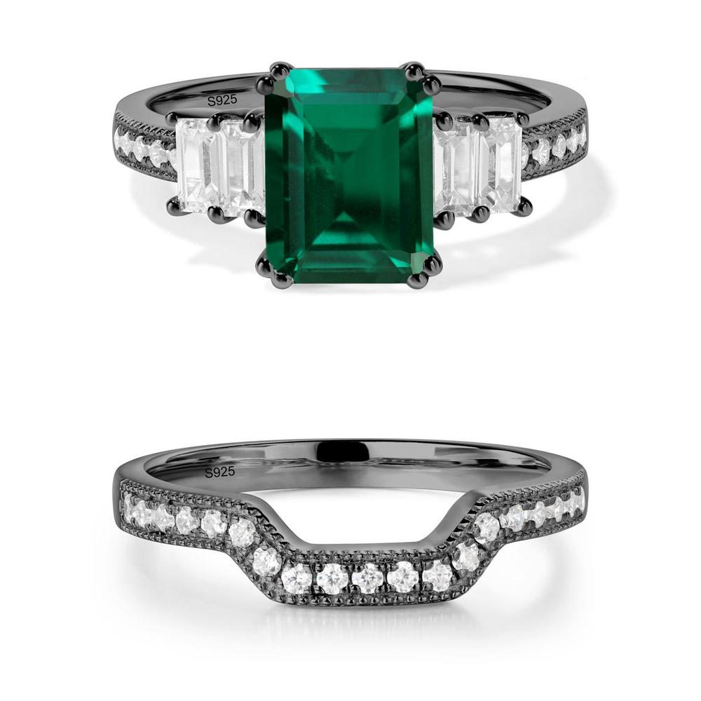 Emerald Double Prong Engagement Ring - LUO Jewelry #metal_xxxxx