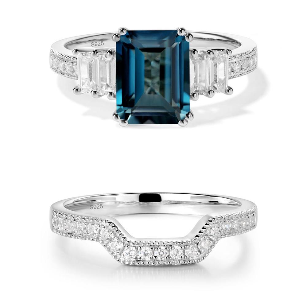 London Blue Topaz Double Prong Engagement Ring - LUO Jewelry #metal_xxxxx