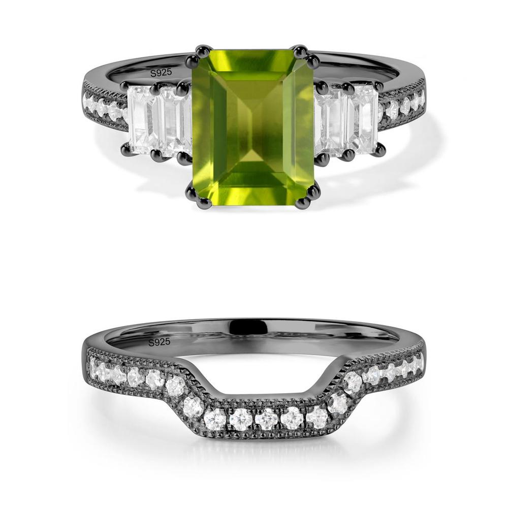 Emerald Cut Peridot Milgrain Ring - LUO Jewelry #metal_xxxxx