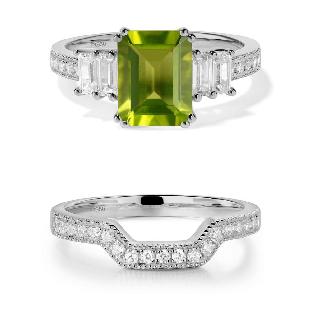 Emerald Cut Peridot Milgrain Ring - LUO Jewelry #metal_xxxxx