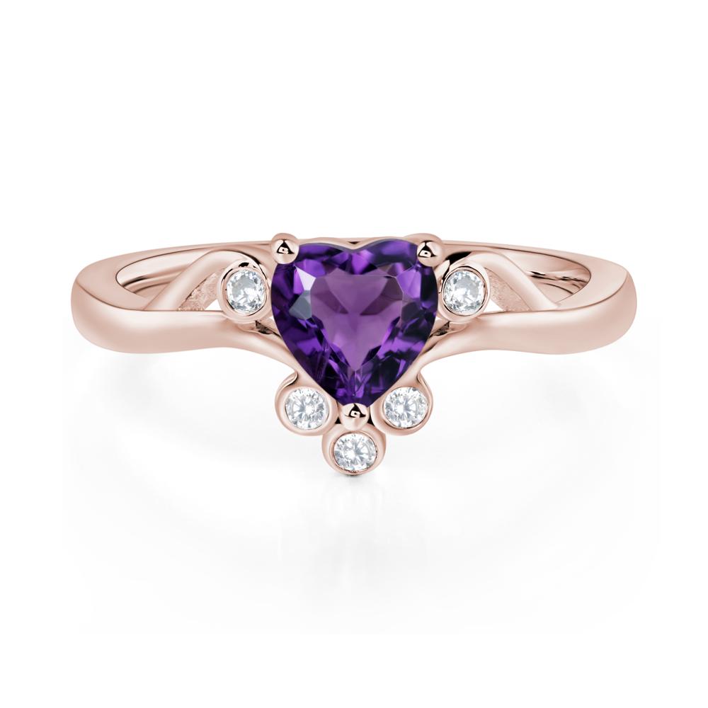 Amethyst Scroll Engagement Ring - LUO Jewelry #metal_14k rose gold