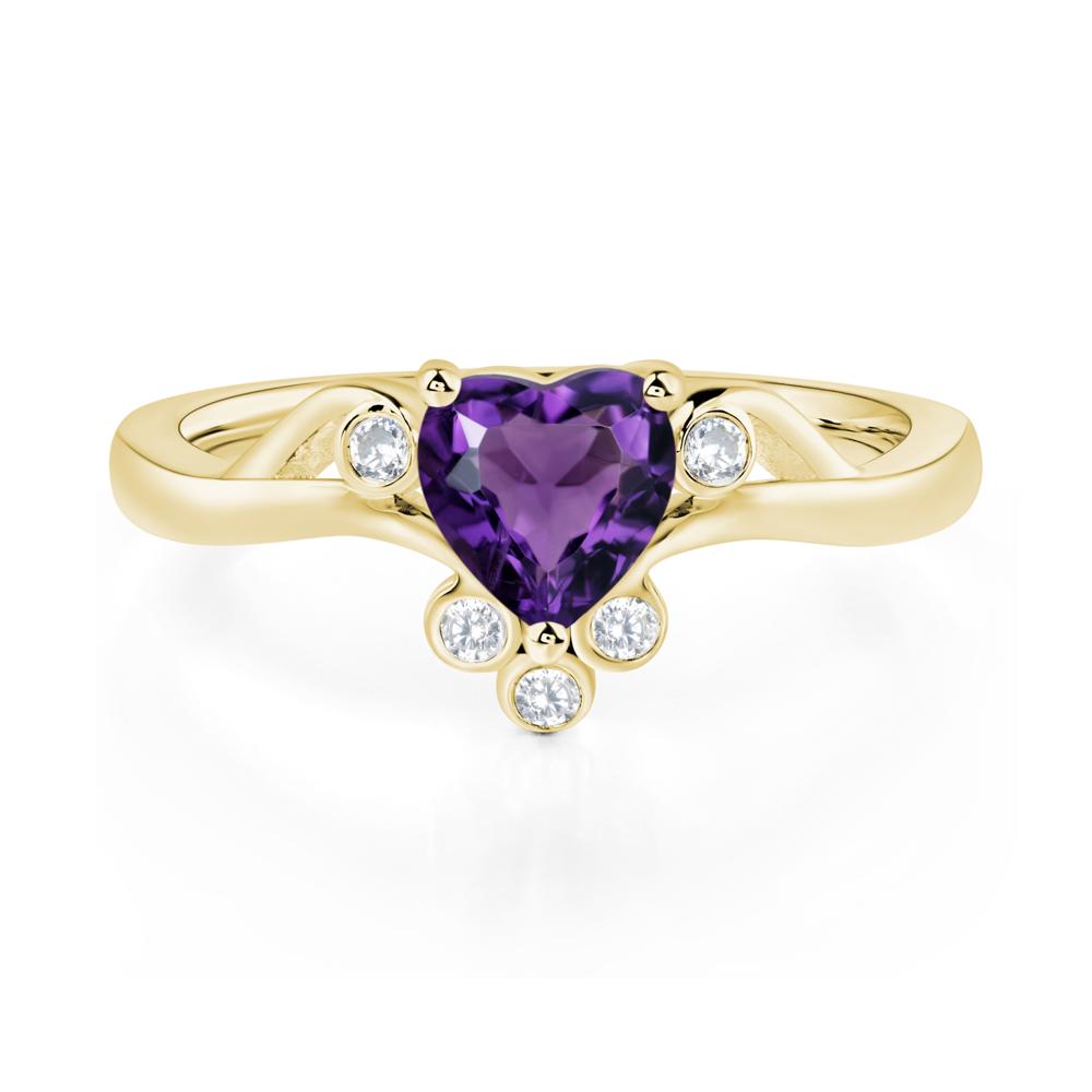 Amethyst Scroll Engagement Ring - LUO Jewelry #metal_18k yellow gold