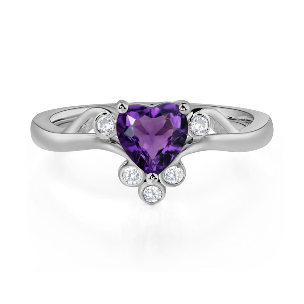 Amethyst Scroll Engagement Ring - LUO Jewelry #metal_platinum