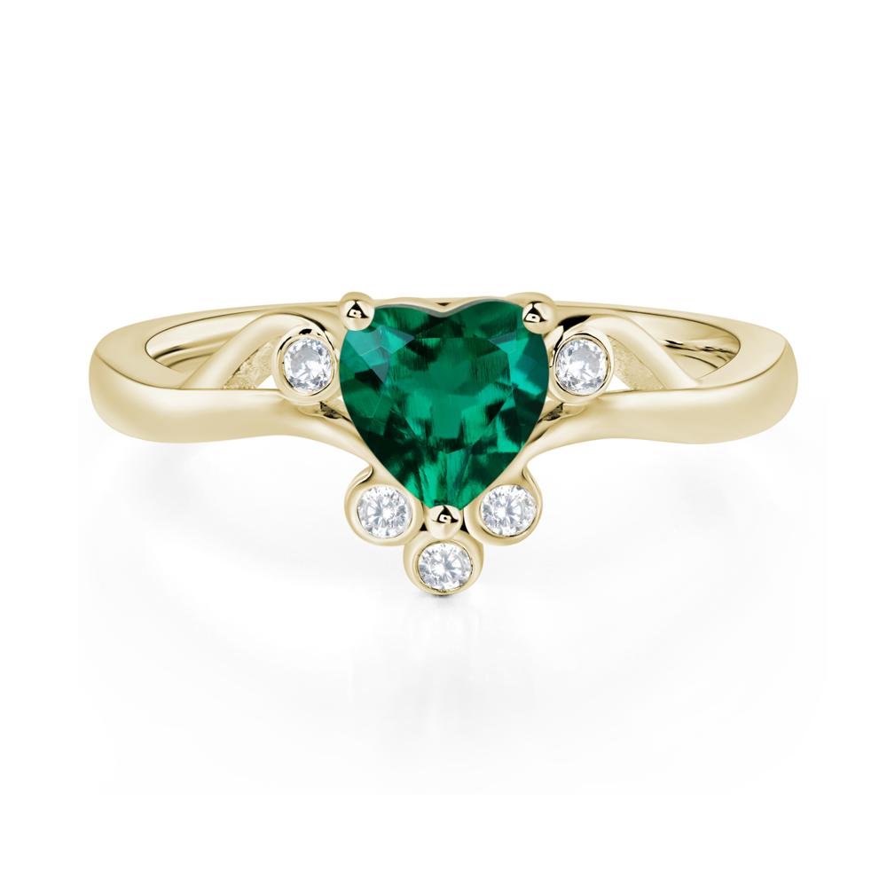 Emerald Scroll Engagement Ring - LUO Jewelry #metal_14k yellow gold