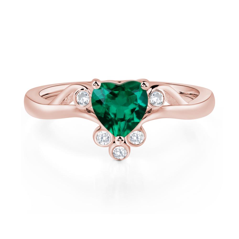 Emerald Scroll Engagement Ring - LUO Jewelry #metal_18k rose gold