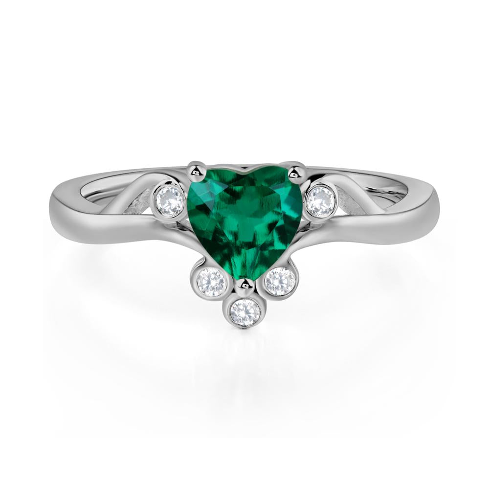 Emerald Scroll Engagement Ring - LUO Jewelry #metal_platinum