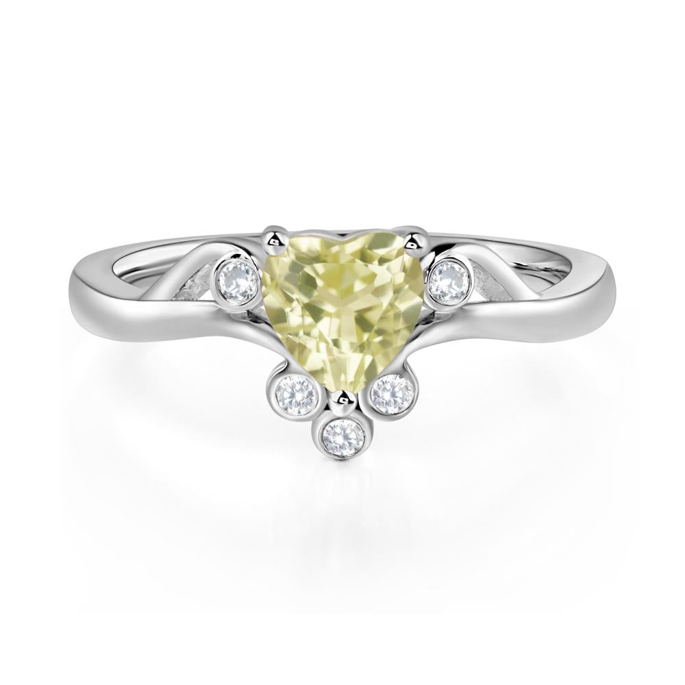 Lemon Quartz Scroll Engagement Ring - LUO Jewelry #metal_14k white gold