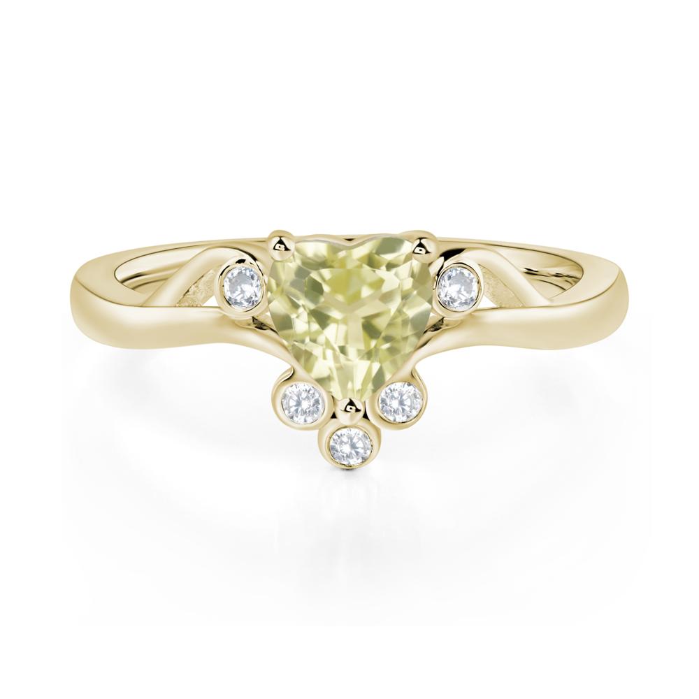 Lemon Quartz Scroll Engagement Ring - LUO Jewelry #metal_14k yellow gold