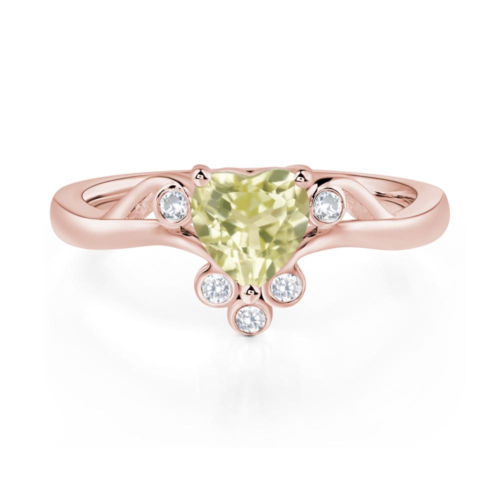 Lemon Quartz Scroll Engagement Ring - LUO Jewelry #metal_18k rose gold