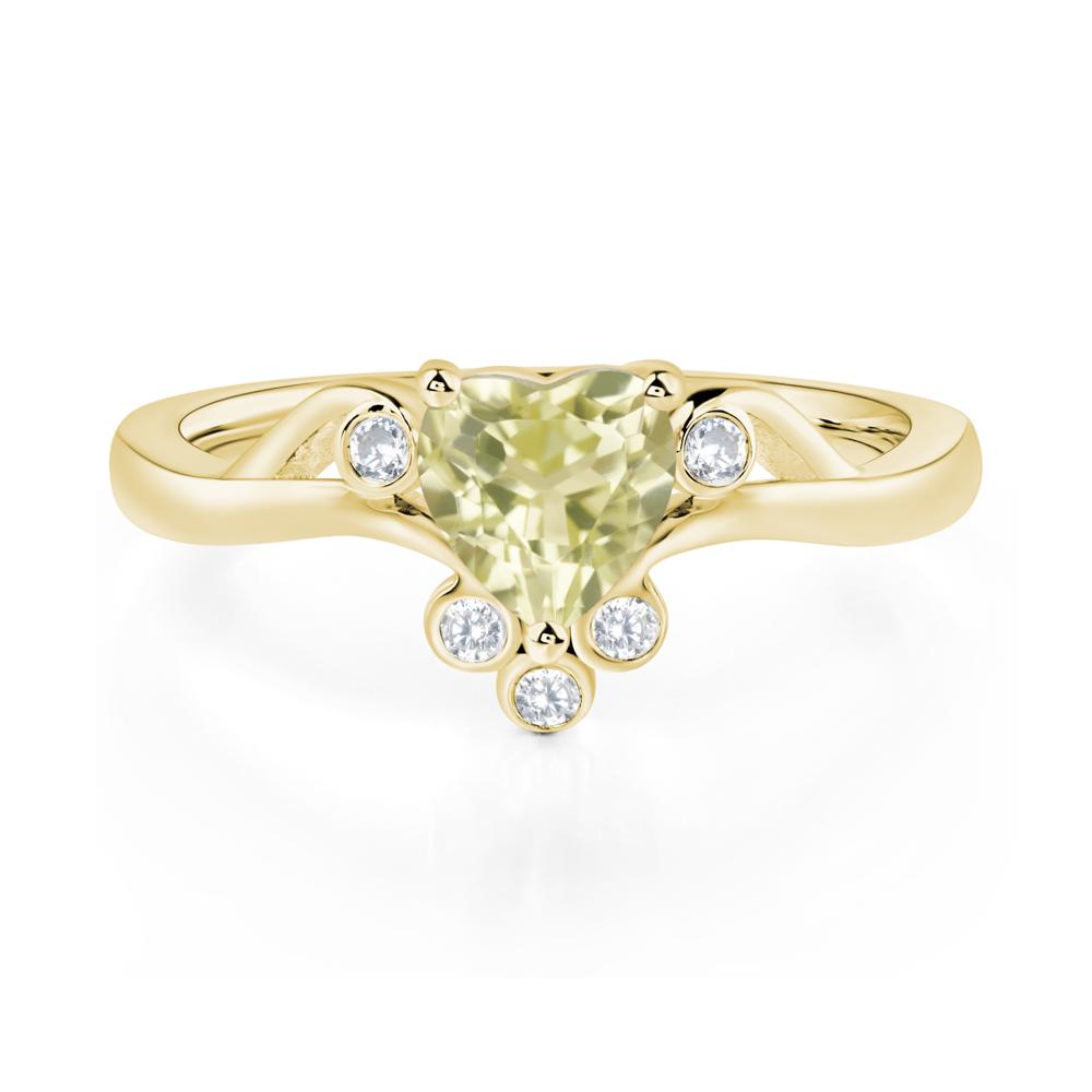 Lemon Quartz Scroll Engagement Ring - LUO Jewelry #metal_18k yellow gold