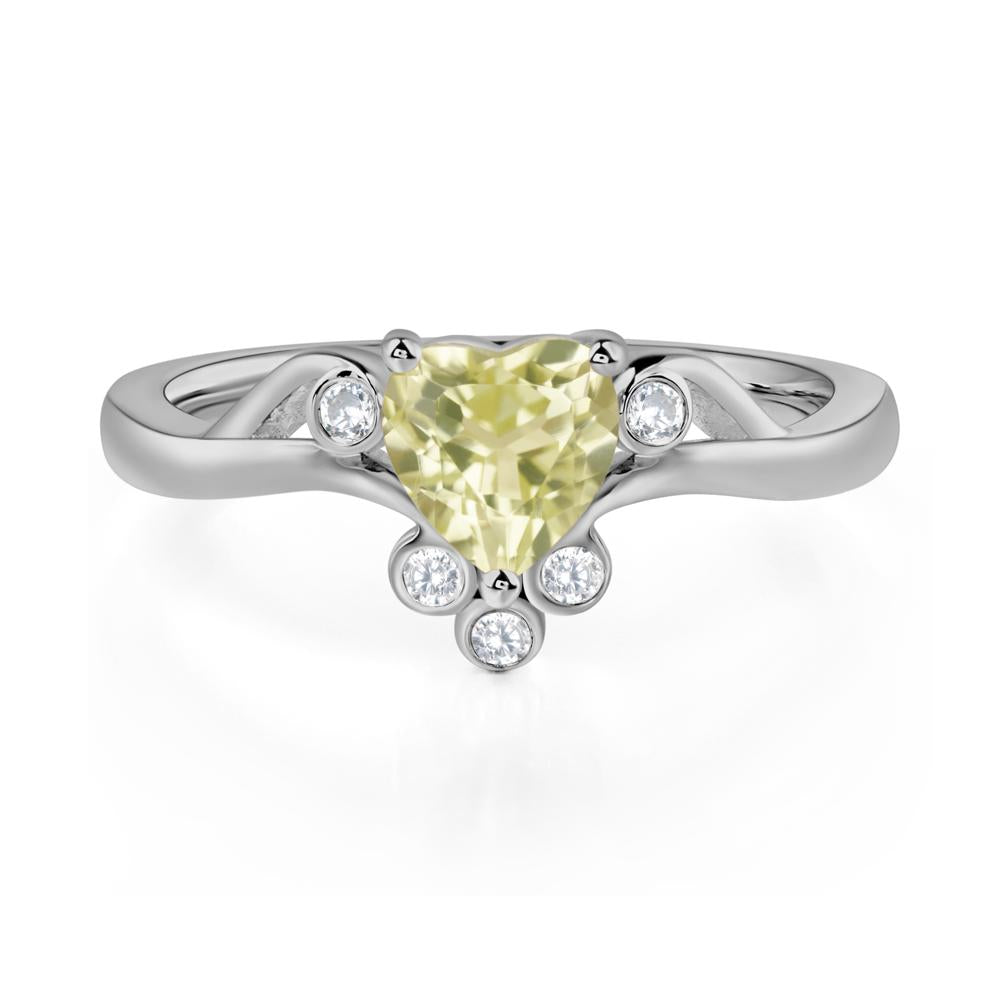 Lemon Quartz Scroll Engagement Ring - LUO Jewelry #metal_platinum