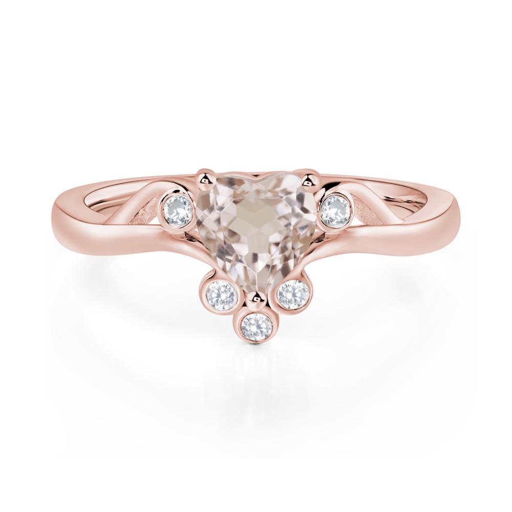 Heart Shaped Morganite Wave Ring - LUO Jewelry #metal_18k rose gold