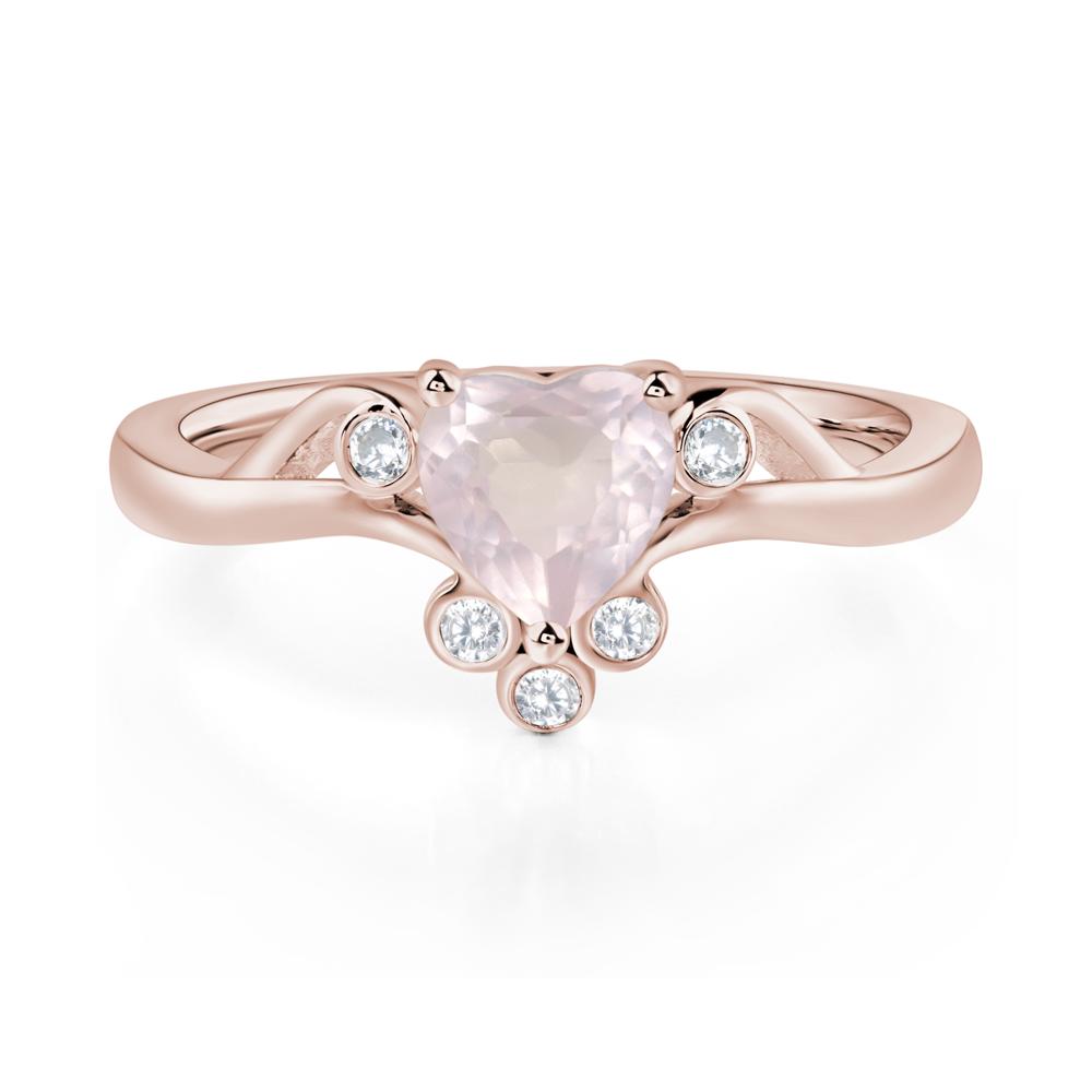 Rose Quartz Scroll Engagement Ring - LUO Jewelry #metal_14k rose gold