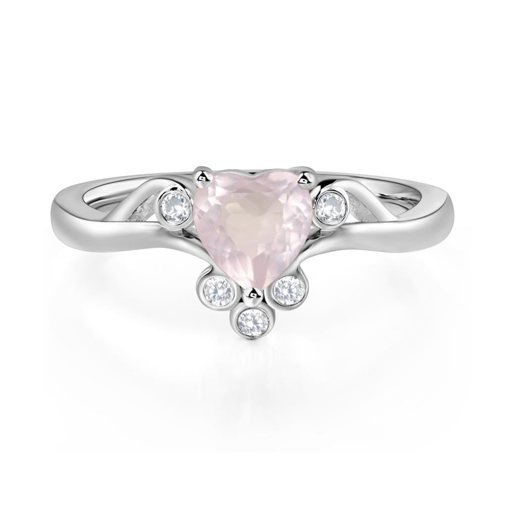 Rose Quartz Scroll Engagement Ring - LUO Jewelry #metal_14k white gold