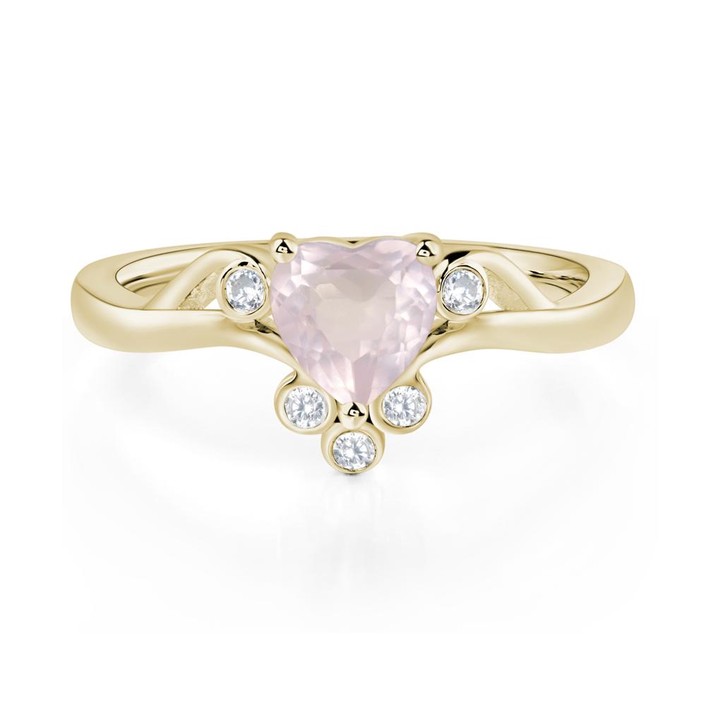 Rose Quartz Scroll Engagement Ring - LUO Jewelry #metal_14k yellow gold