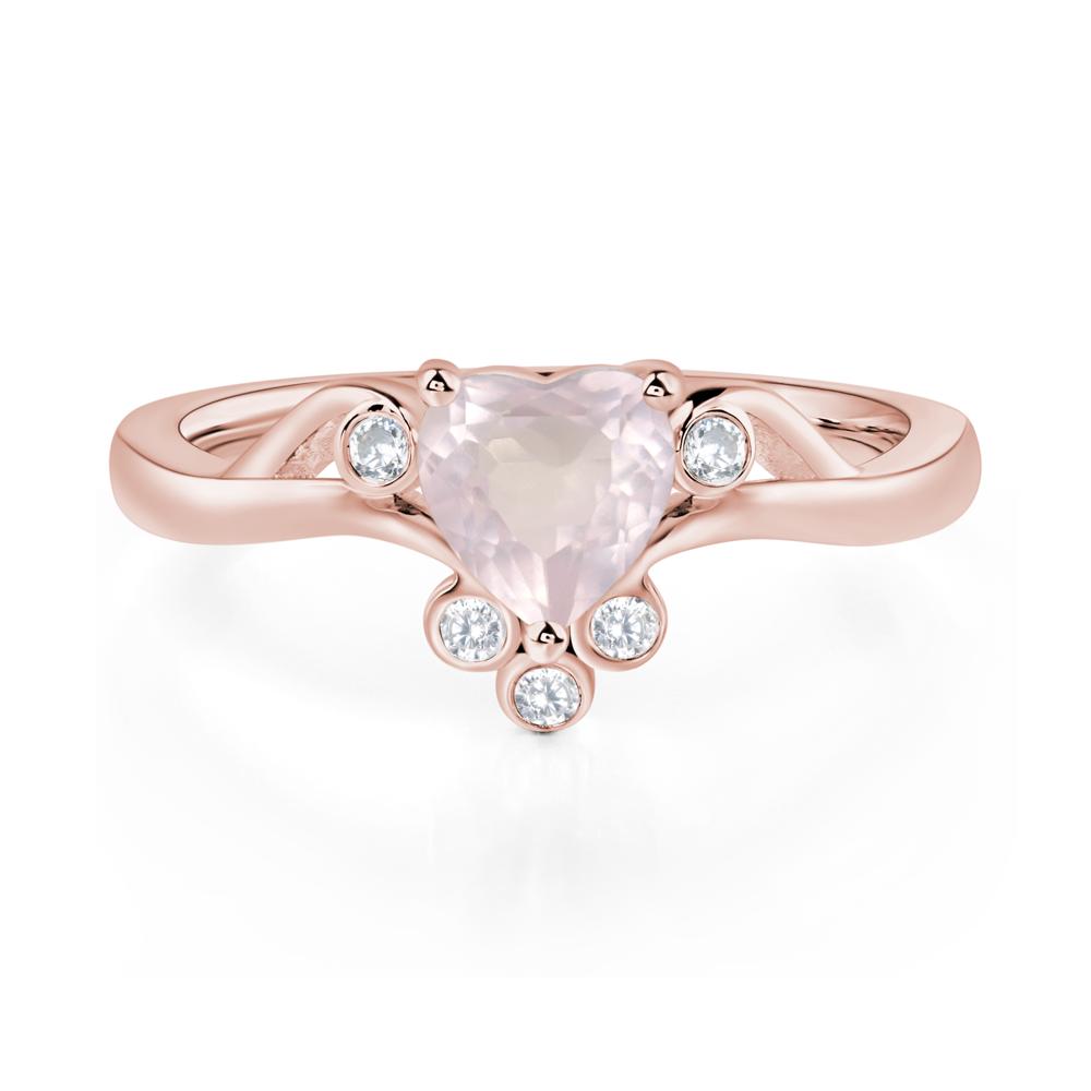 Rose Quartz Scroll Engagement Ring - LUO Jewelry #metal_18k rose gold