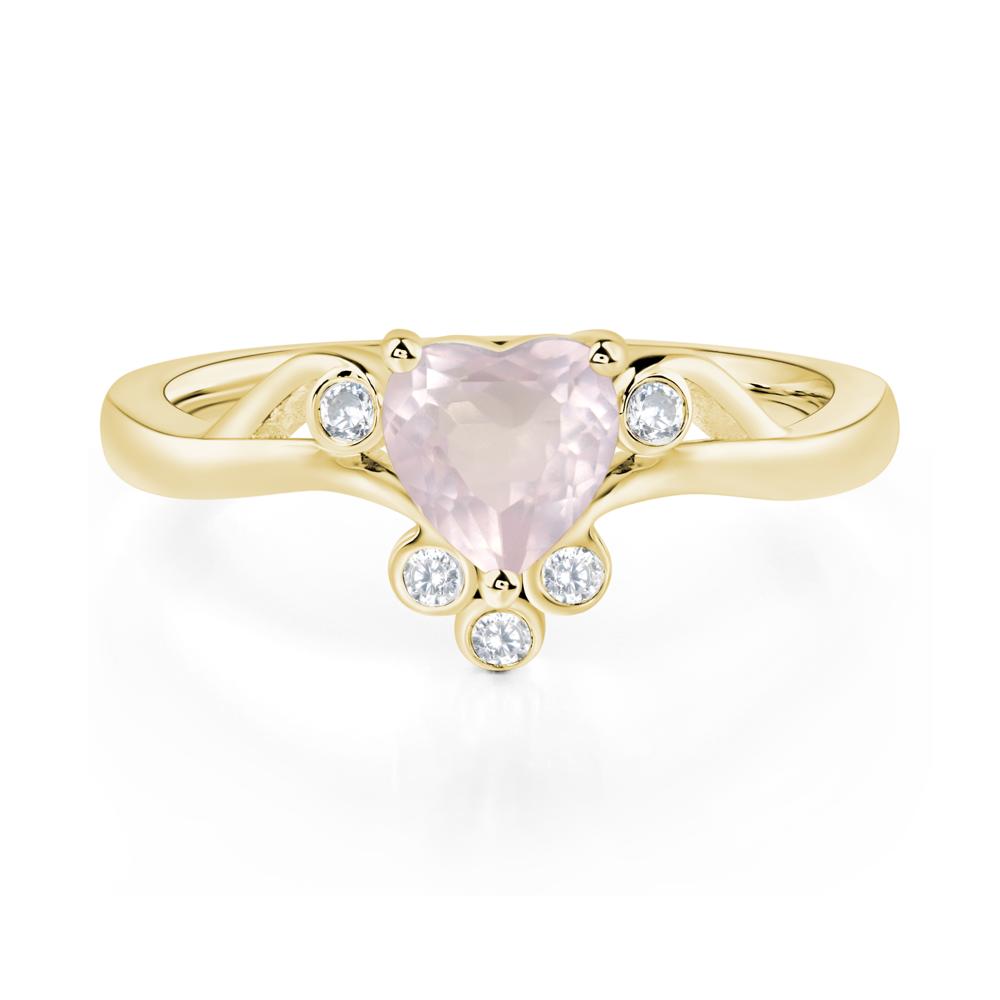 Rose Quartz Scroll Engagement Ring - LUO Jewelry #metal_18k yellow gold