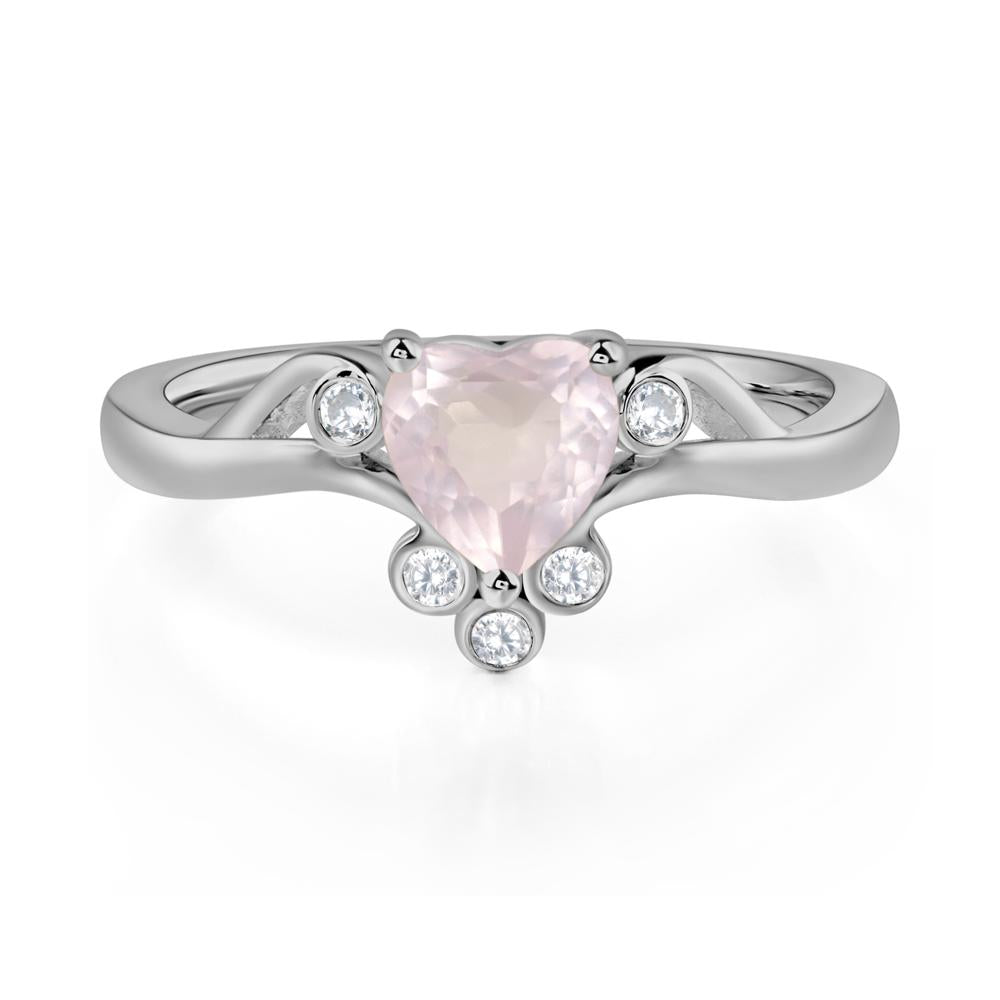 Rose Quartz Scroll Engagement Ring - LUO Jewelry #metal_platinum