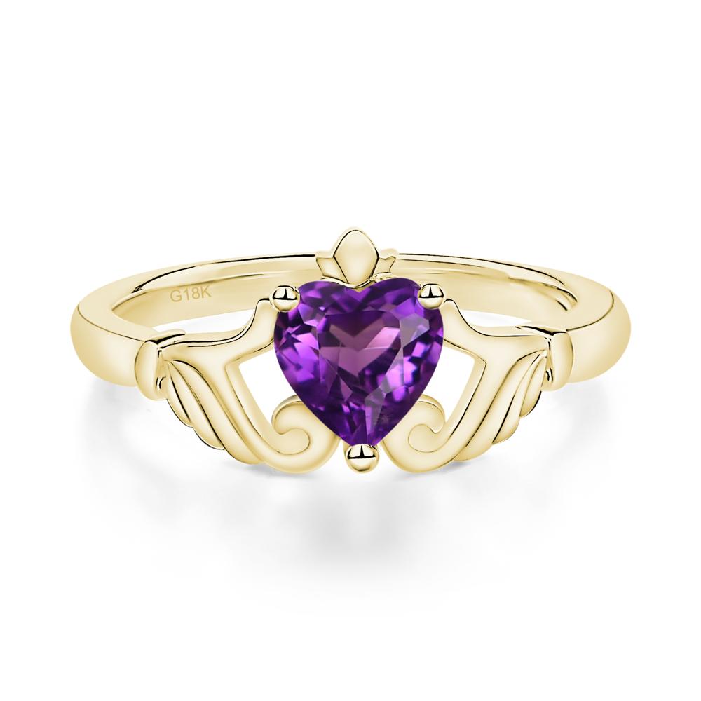 Amethyst Claddagh Ring - LUO Jewelry #metal_18k yellow gold