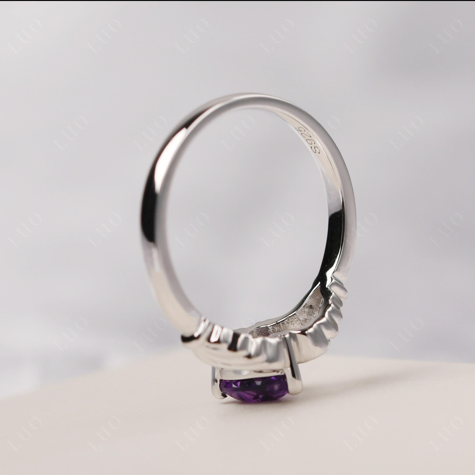 Amethyst Claddagh Ring - LUO Jewelry 