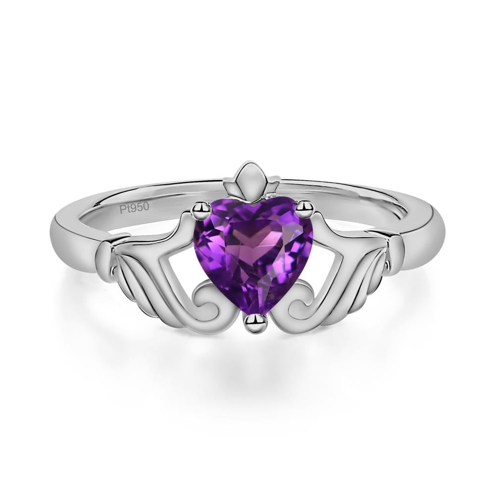 Amethyst Claddagh Ring - LUO Jewelry #metal_platinum