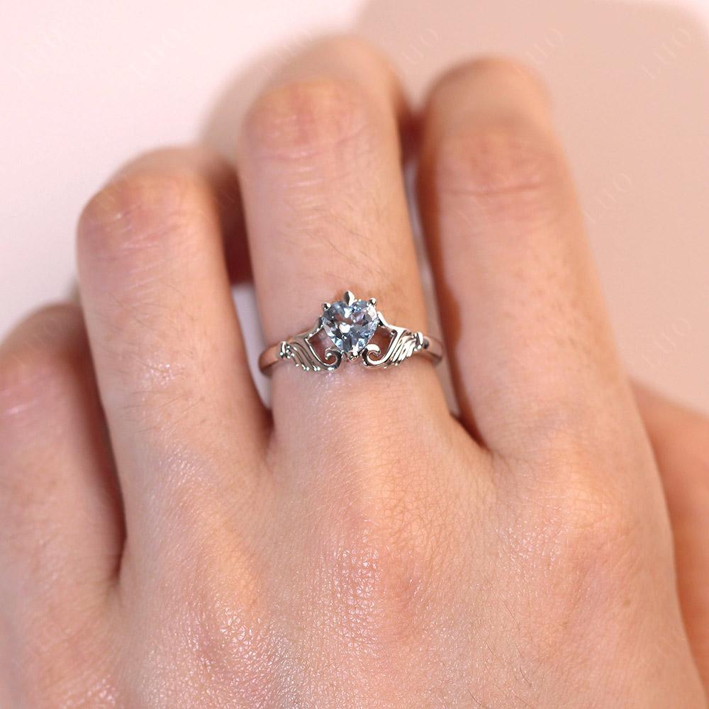 Aquamarine Claddagh Engagement Ring - LUO Jewelry 