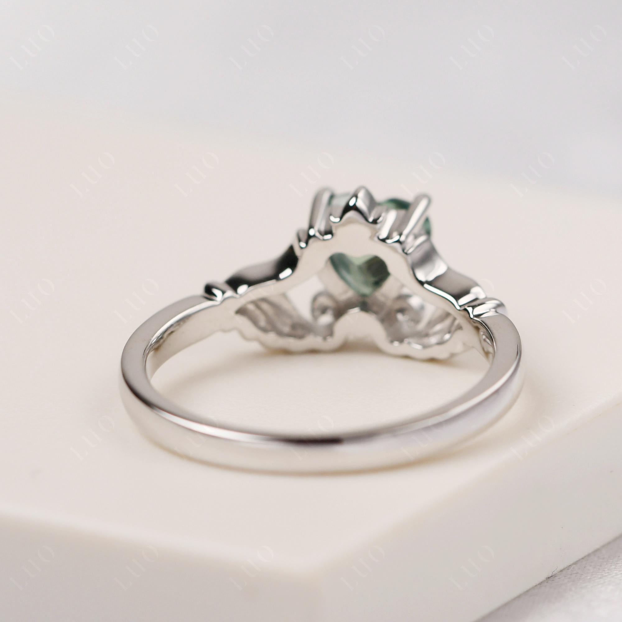 Green Sapphire Women's Claddagh Ring - LUO Jewelry 