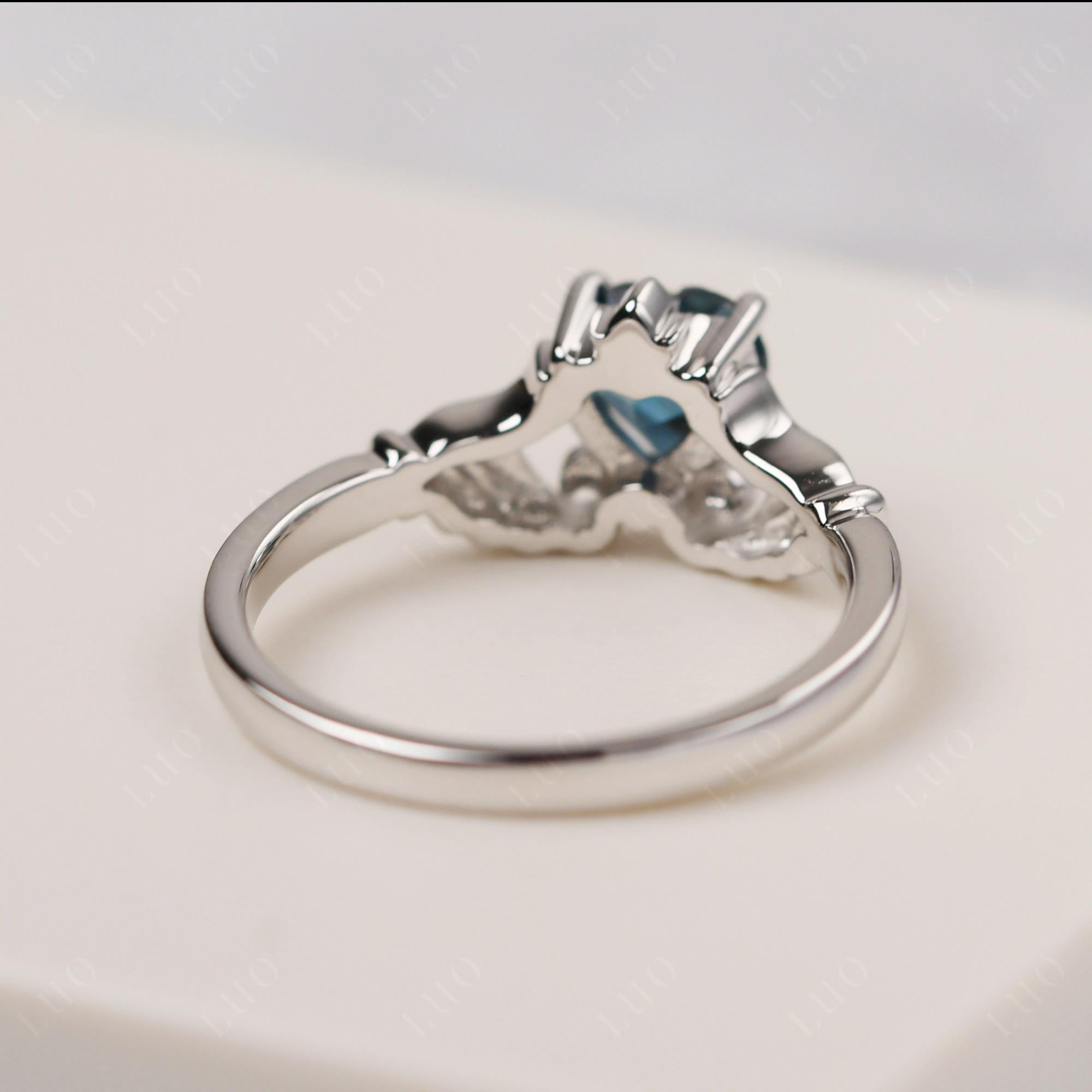 London Blue Topaz Claddagh Ring - LUO Jewelry 