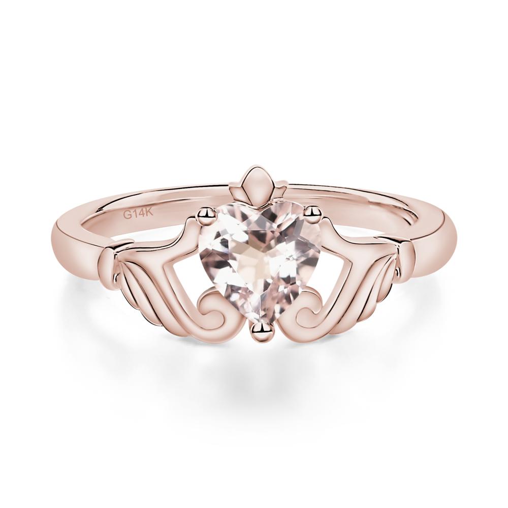 Morganite Claddagh Engagement Ring - LUO Jewelry #metal_14k rose gold