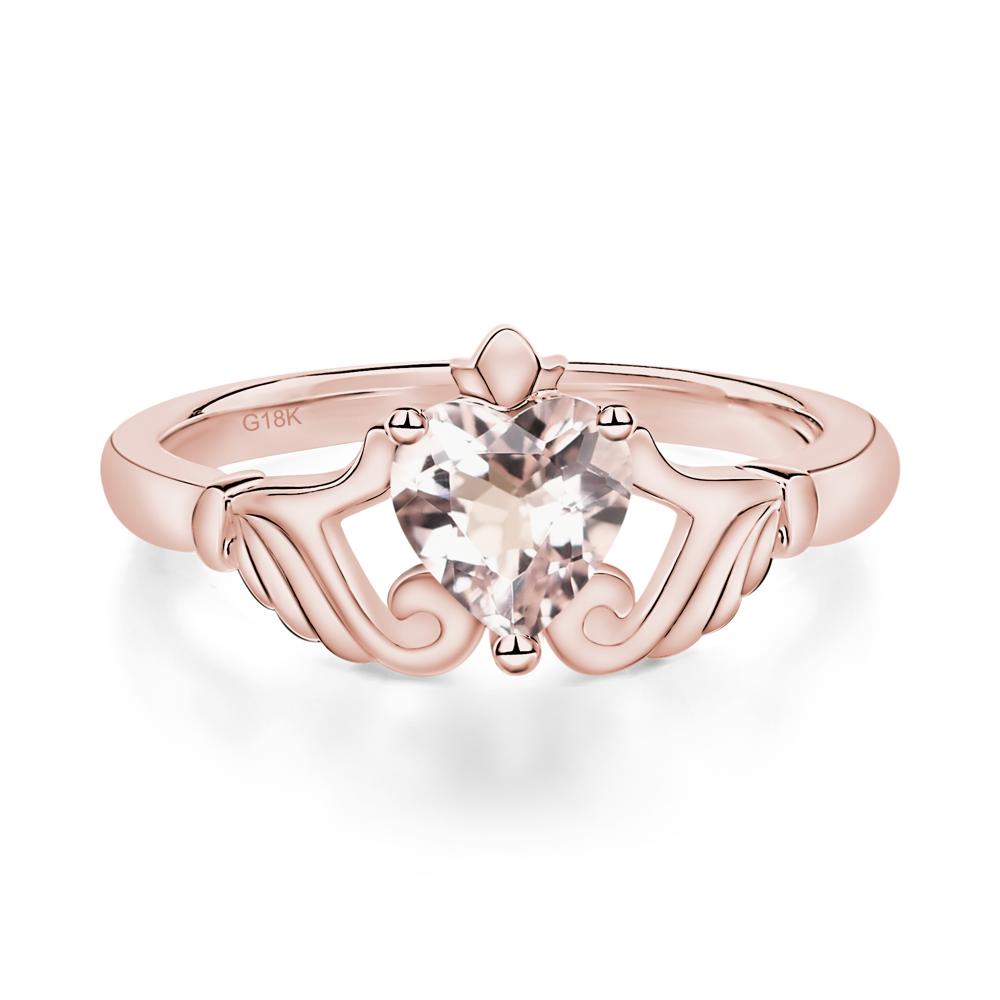 Morganite Claddagh Engagement Ring - LUO Jewelry #metal_18k rose gold