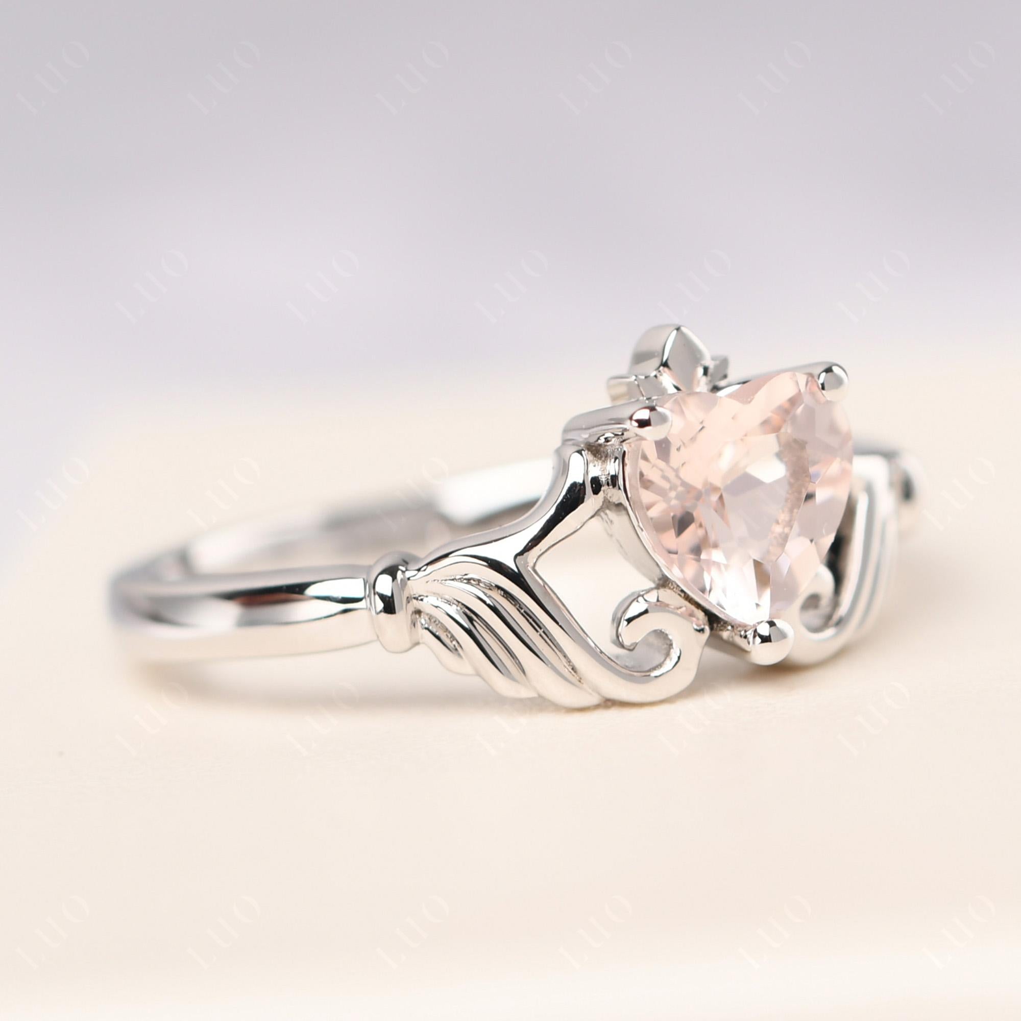 Morganite Claddagh Engagement Ring - LUO Jewelry 