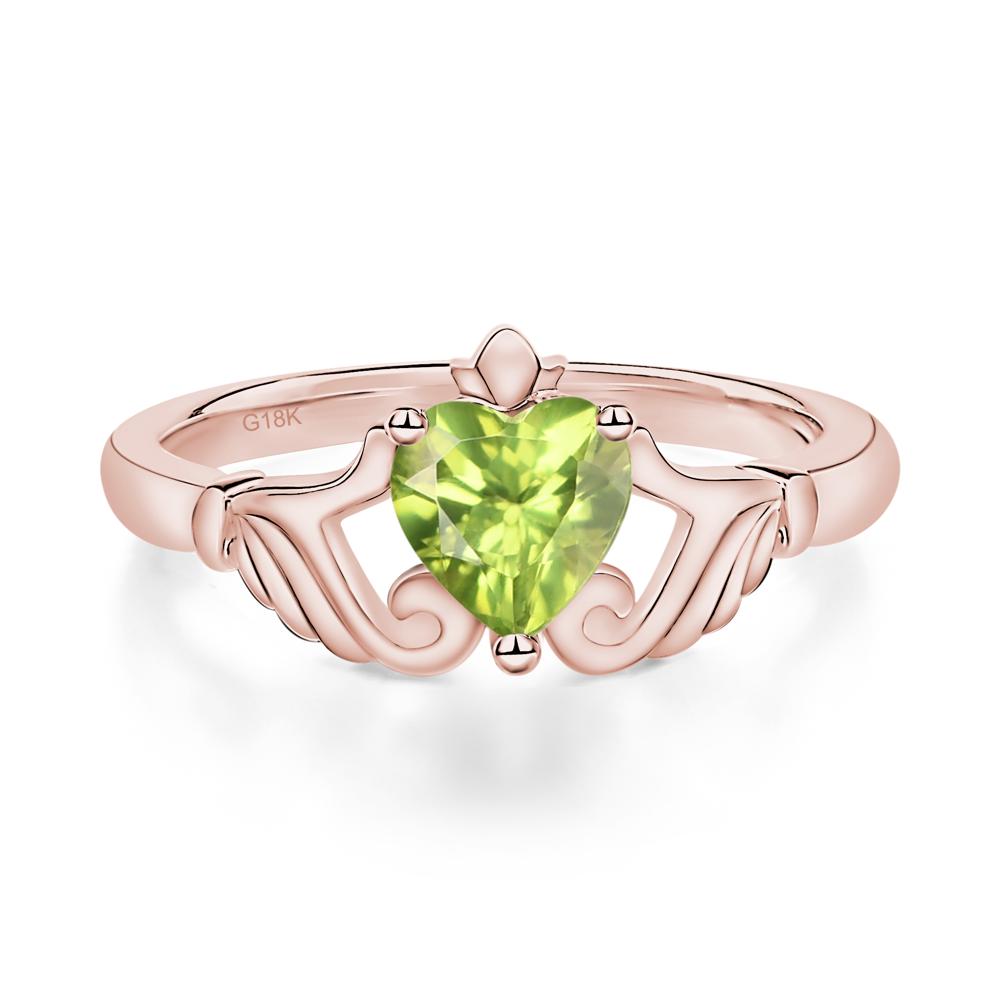 Peridot Women's Claddagh Ring - LUO Jewelry #metal_18k rose gold