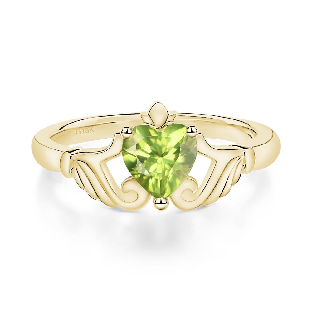 Peridot Women's Claddagh Ring - LUO Jewelry #metal_18k yellow gold