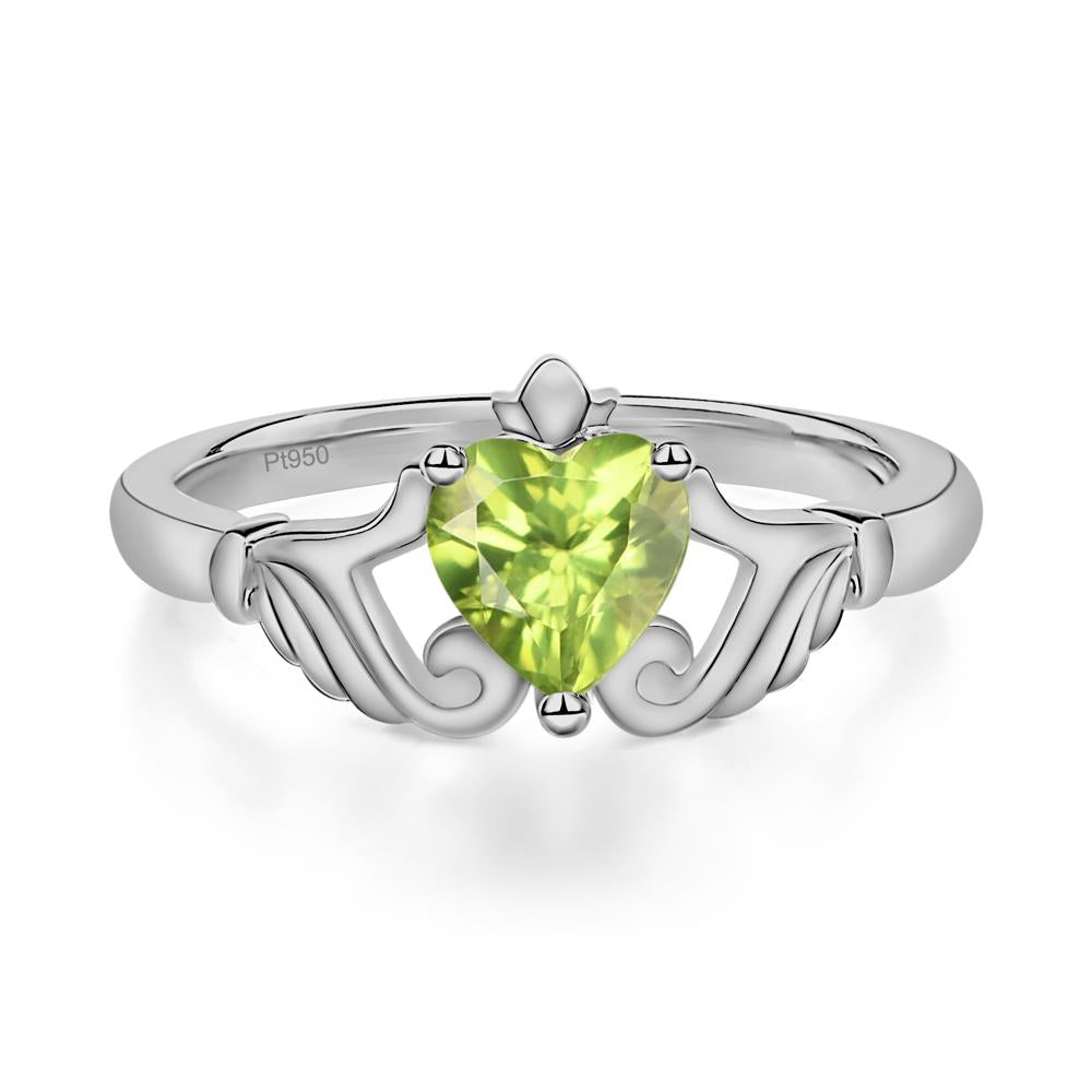 Peridot Women's Claddagh Ring - LUO Jewelry #metal_platinum