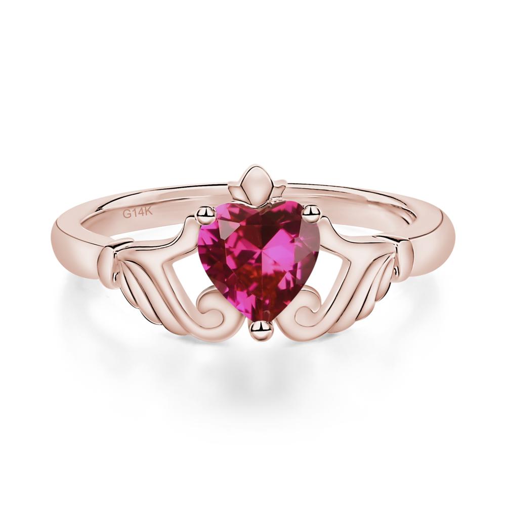 Ruby Claddagh Ring - LUO Jewelry #metal_14k rose gold