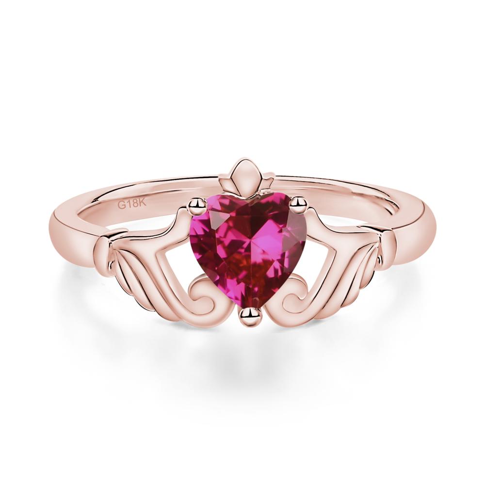 Ruby Claddagh Ring - LUO Jewelry #metal_18k rose gold