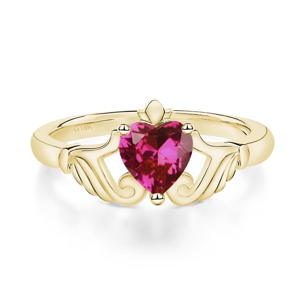 Ruby Claddagh Ring - LUO Jewelry #metal_18k yellow gold