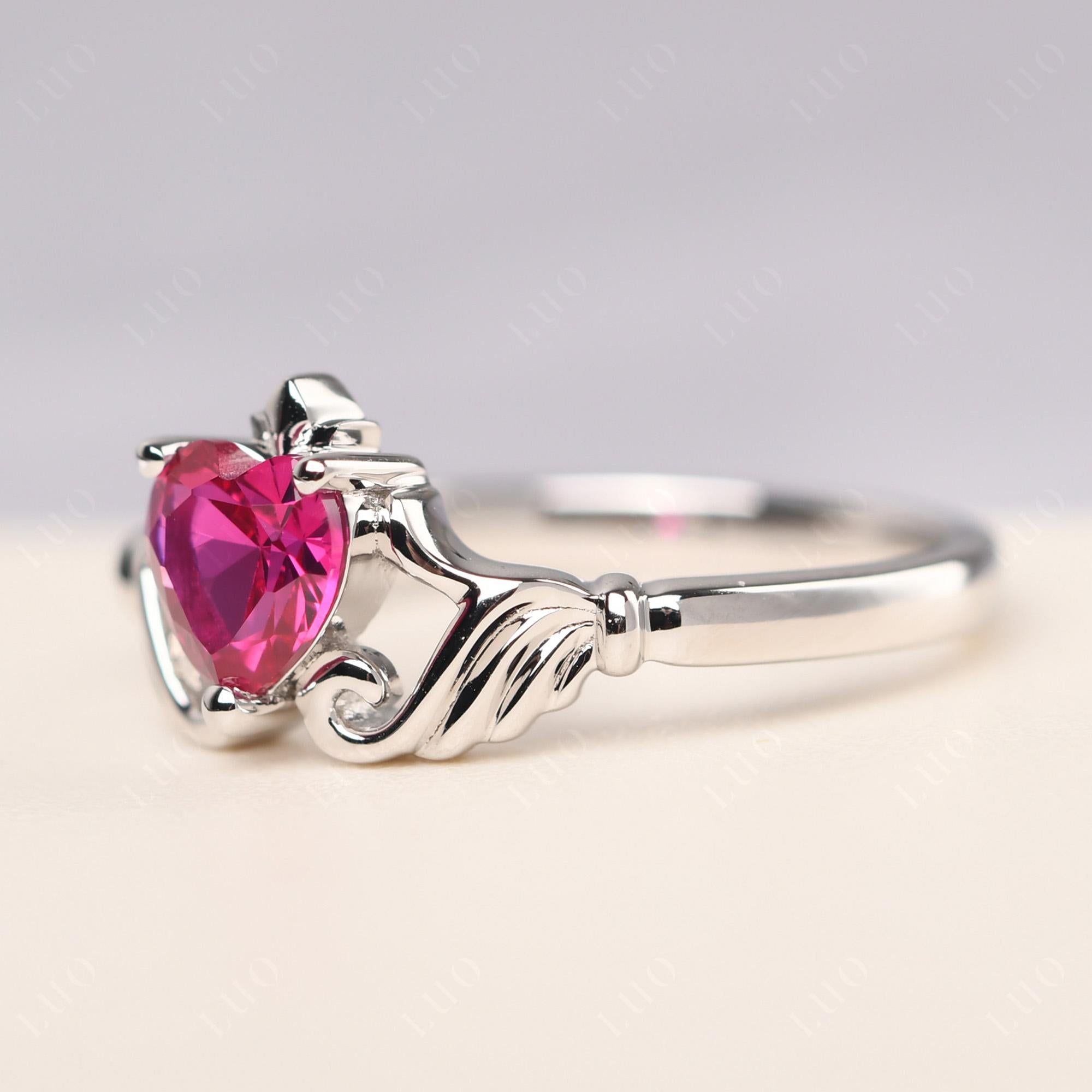 Ruby Claddagh Ring - LUO Jewelry 