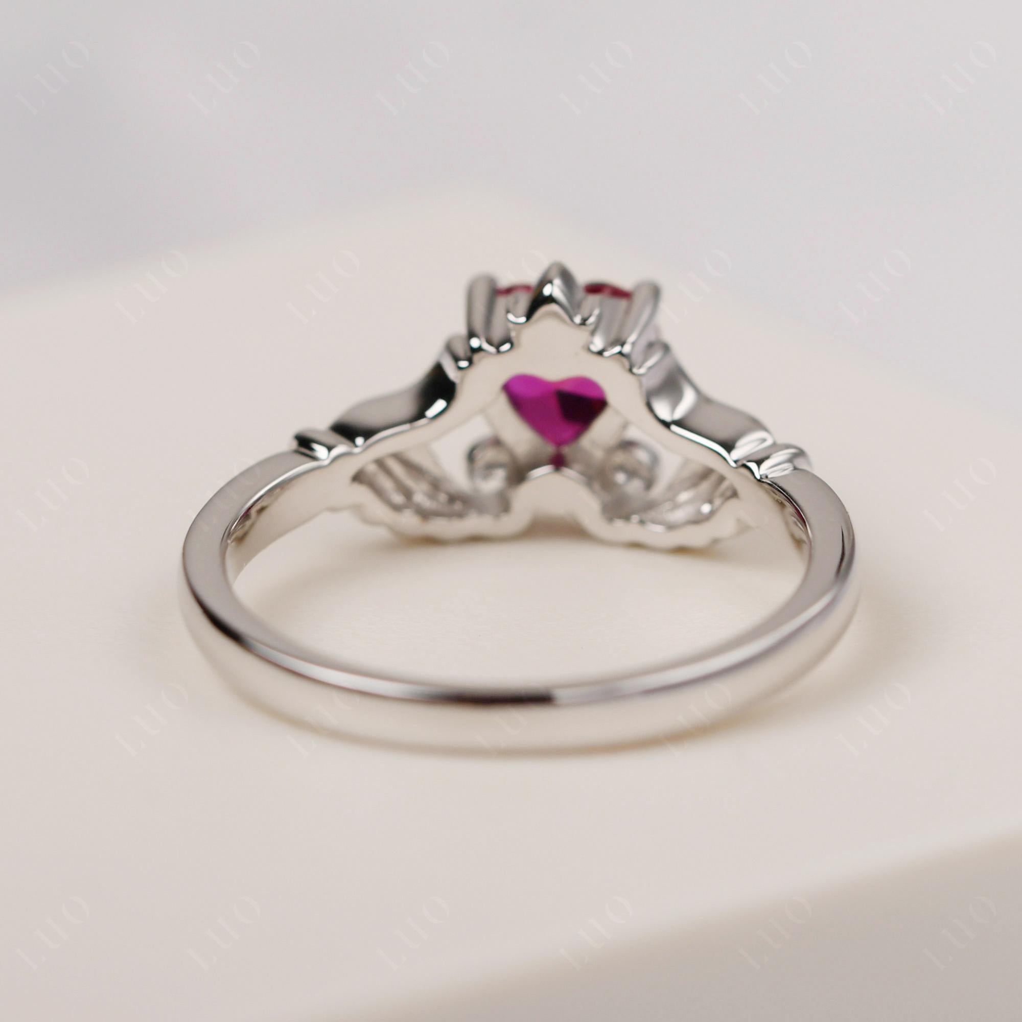 Ruby Claddagh Ring - LUO Jewelry 