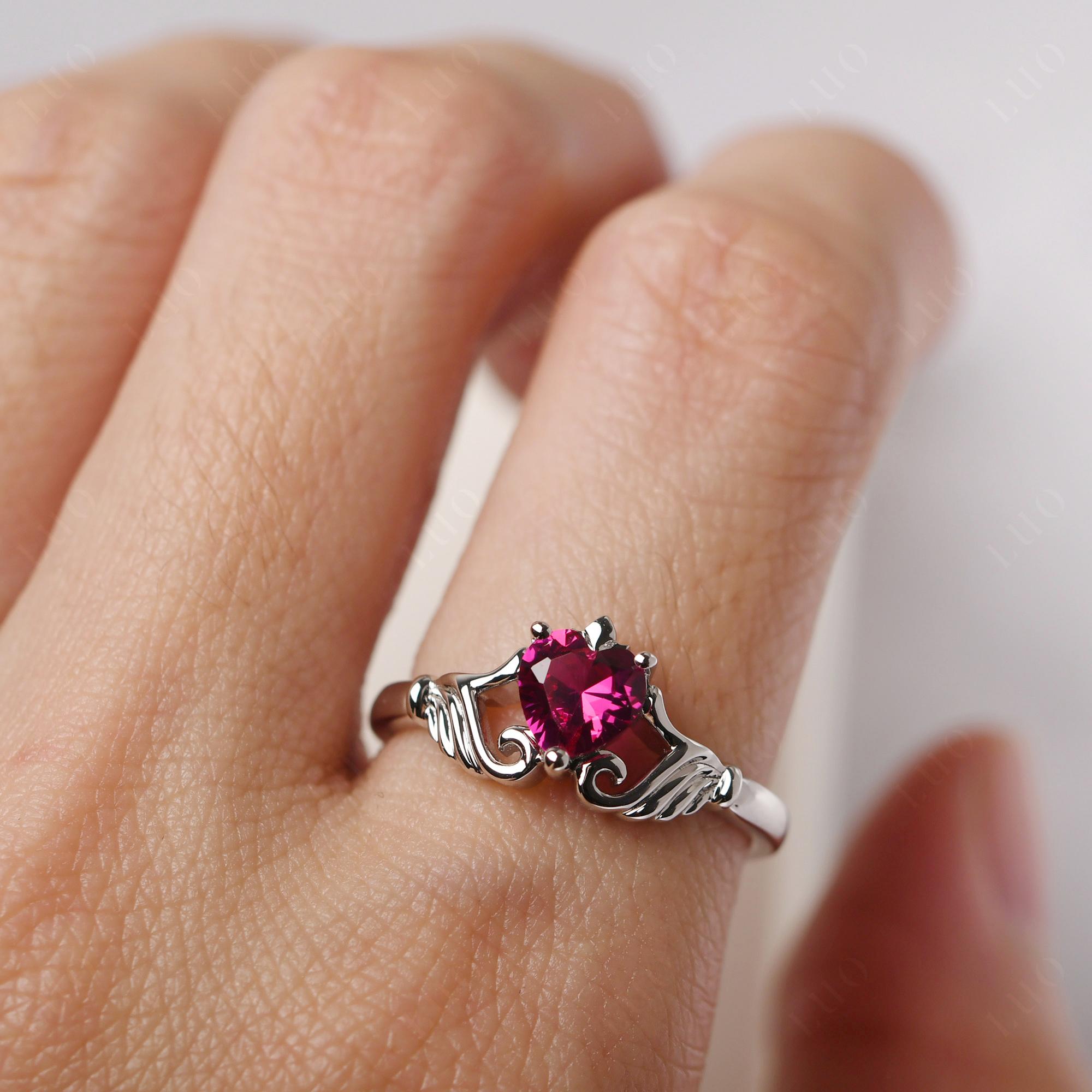 Ruby Claddagh Ring - LUO Jewelry 